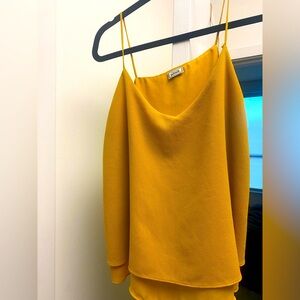 PIMKIE COLLECTION - Flowy Tank Top, Yellow, Size Small